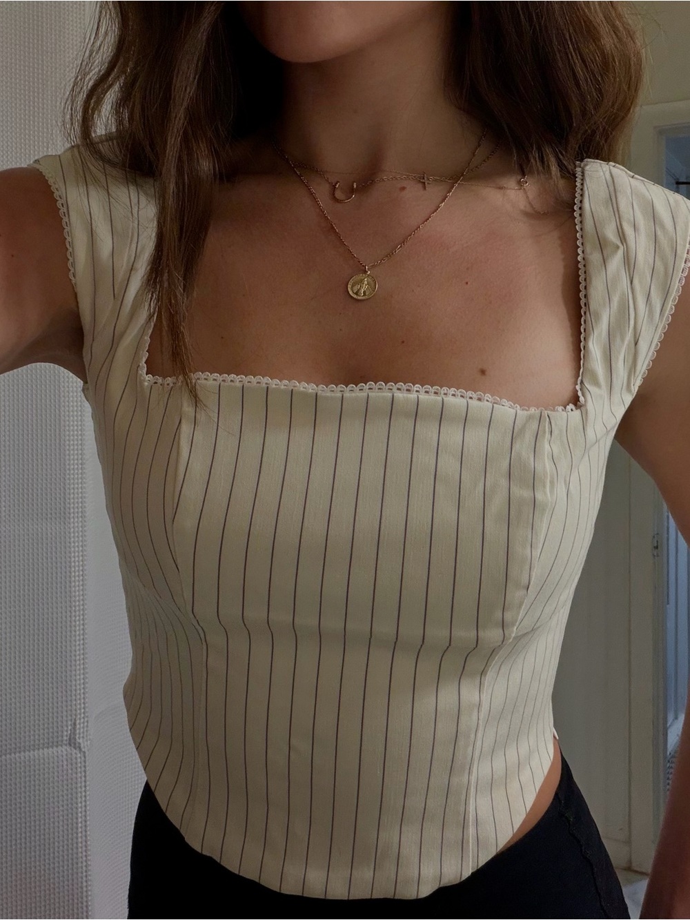 Wild Fable Striped Cream Top